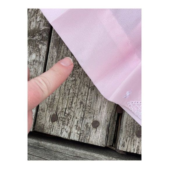 1950s Goosey Gander Pink Party Dress White Floral Embroidery Peter Pan Collar - Picture 14 of 16